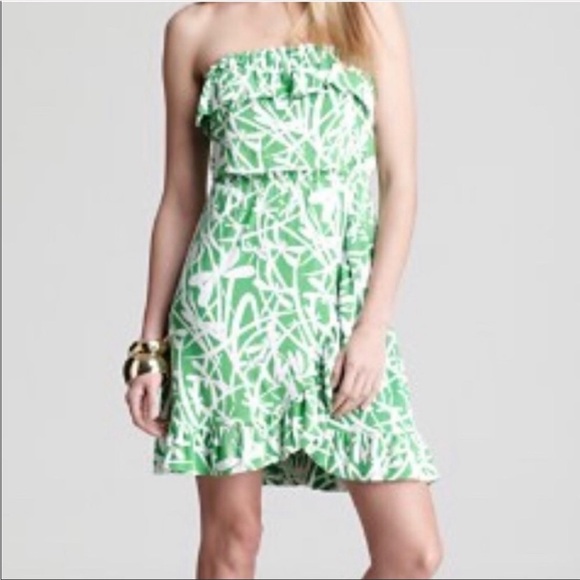 Lilly Pulitzer Flor Light My Fire Strapless Ruffle Dress - Picture 2 of 8